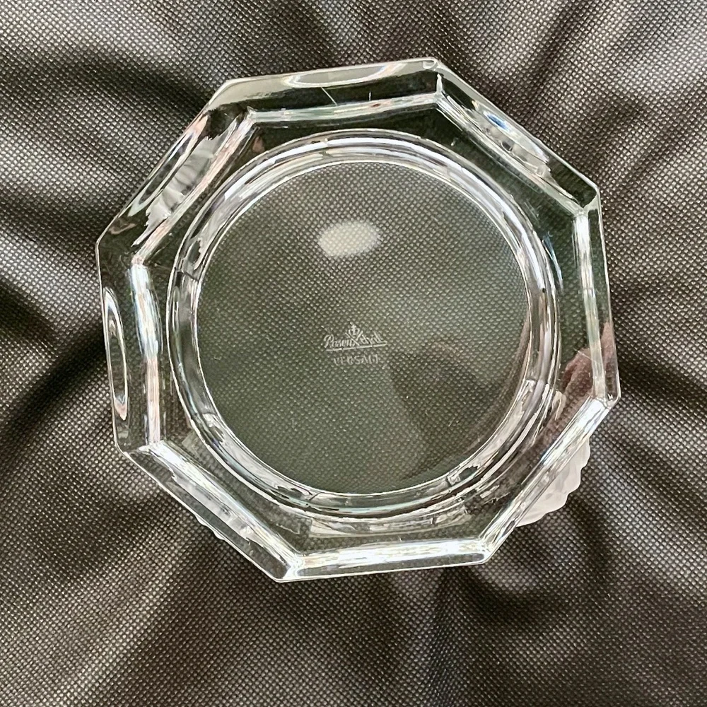 Versace x Rosenthal Medusa Lumiere Clear Crystal Bottle Coaster